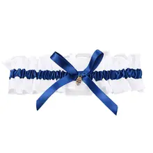 Свадебные Подвязки невесты атласный бант цветы королевский синий