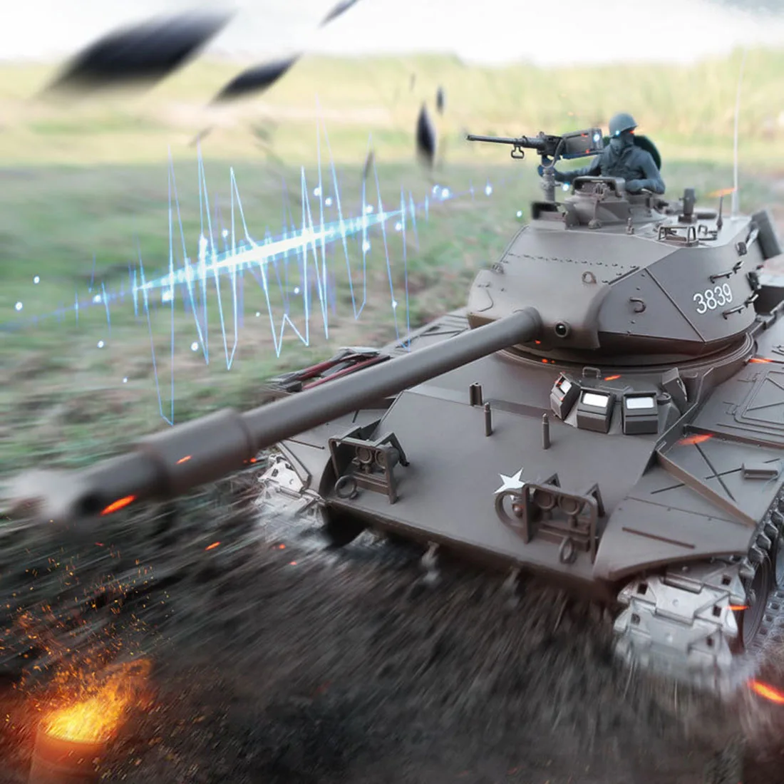 1:16 Американский Уолкер бульдог A41A3 светильник Танк 2,4 г модель дистанционного управления Военный танк со звуковым дымовым эффектом