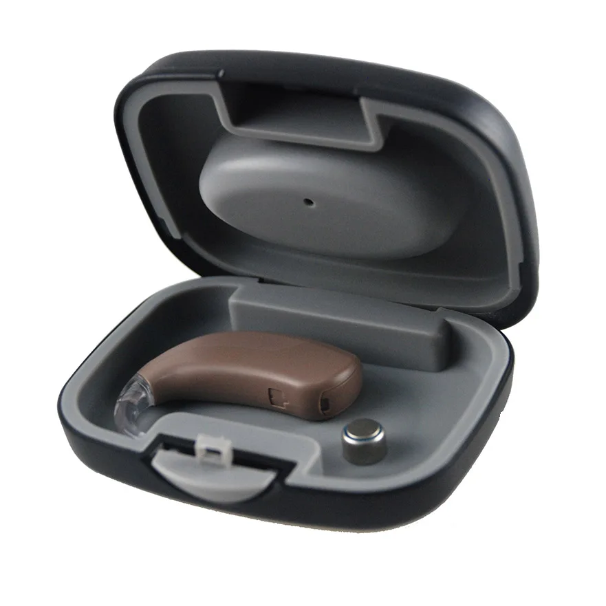 Hard storage case for hearing aids