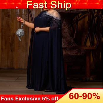 

Women Long Sleeve Floor-Length Patchwork Round Neck Plus Size Dress African Oversize Ladies Party Evening Casual Maxi Dresses