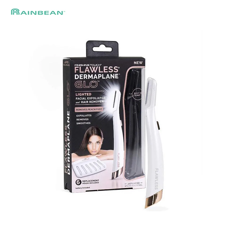 

Dermaplaning Hair Remover Lighted Facial Expoliator Electric Lady Shaver Razor Face Hair Shaver Painless Expoliates Dead Skin