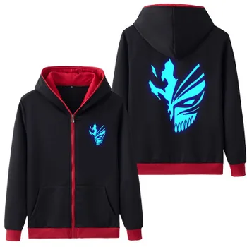 

Anime BLEACH cosplay streetwear hoodie men harajuku Thin men Black red Casual zipper hoodie sweatshirts men top Jacket jersey