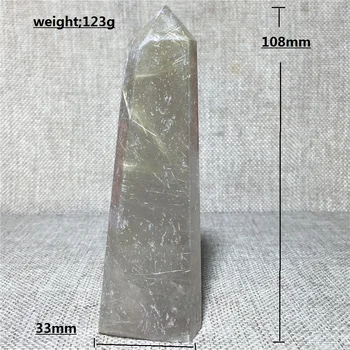 

NaturalTower Gold Rutilated Hair Quartz Crystal Point Home Furnishing Decoration Stone Gift Rod Column Wand