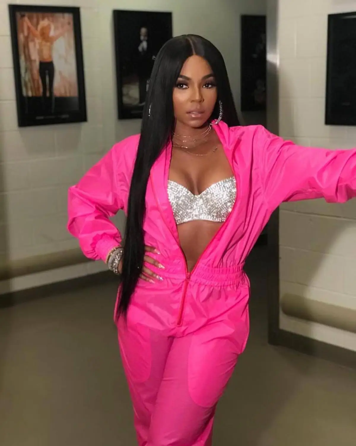 2020 Autumn Female Deep V Hollow Sexy Solid Color Zipper Long Sleeve Women  Jumpsuit