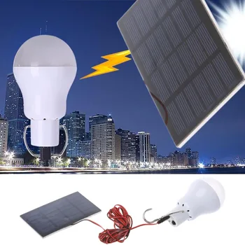

20W Solar Panel Portable LED Solar Lamp Charged Solar Energy Light Panel Powered Emergency Bulb For Outdoor Garden Camping Tent