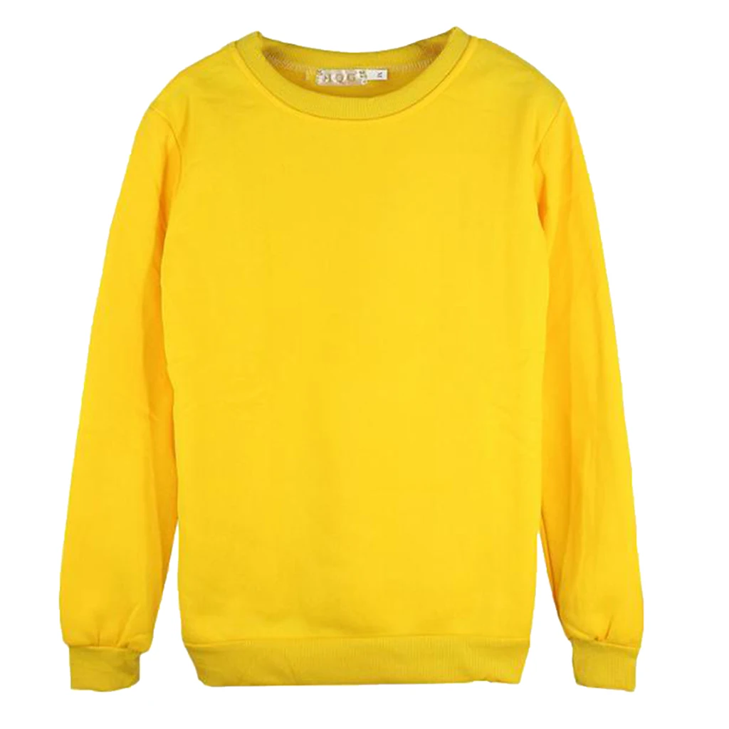 Unisex Crewneck Fleece Sweatshirt Plain Pullover Crew Neck Jumper Yellow -  Hoodies u0026 Sweatshirts - AliExpress