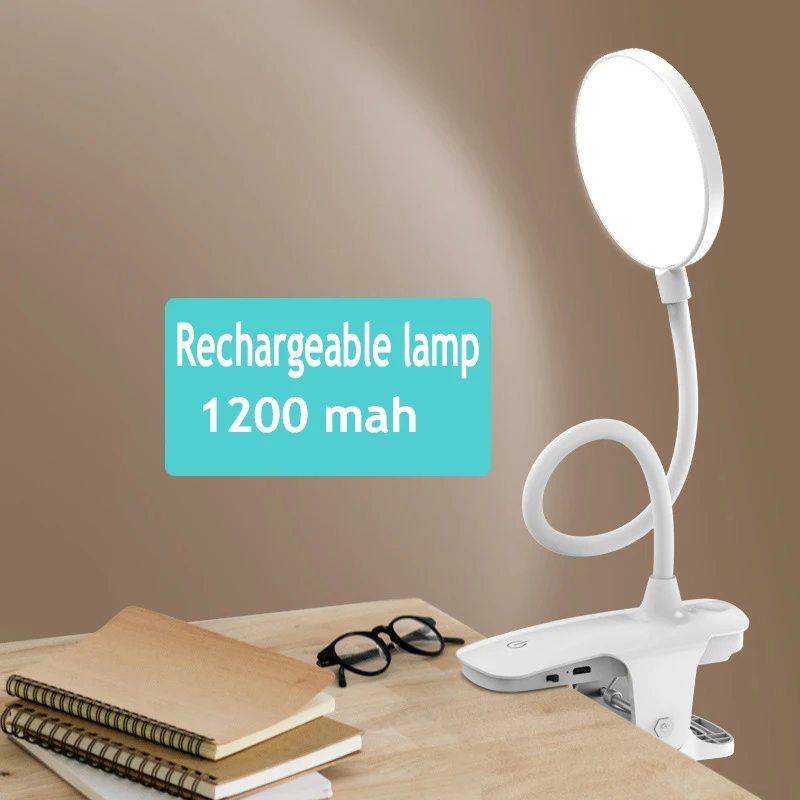  Table Lamp with Clip Touch Desk Lamp 1200mAh LED Desk Rechargeable Reading Lamp 6000K USB Table Lig - 4000224644055