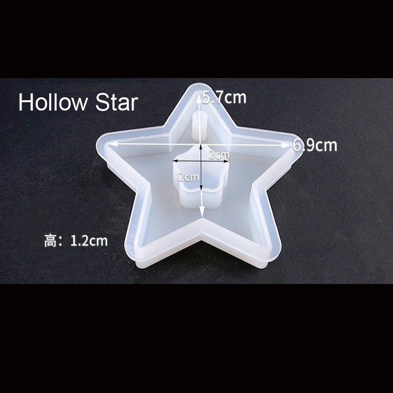 В форме сердца шестигранник изюминка волнистые овальные Expoxy смолы ювелирные изделия формы для изготовления ювелирных изделий кулон инструменты - Цвет: hollow star