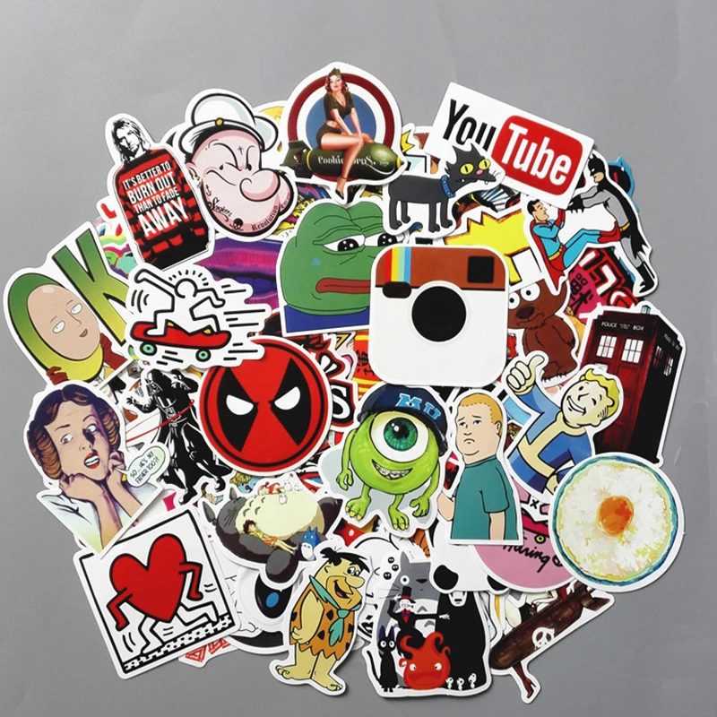 

50pcs laptop Graffiti Stickers For Notebook Motor Skateboard Computer Mobile Phone Cartoon DIY Decal sticker waterproof
