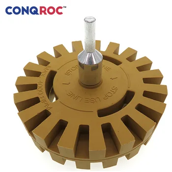 

100mm 4-inch Car Decal Remover Eraser Polishing Wheel with Adapter Gear Rubber Eraser Wheel Pinstripe Adhesive Graphic Removal