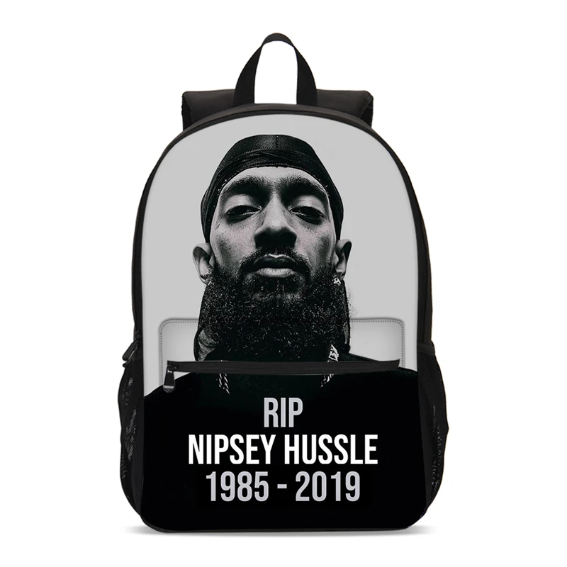 

Backpacks Boys Girls Hip Hop Style Famous Nipsey Hussle 3D Printing Bookbag Teenage School Bags Satchel Rucksack Mochila Escolar
