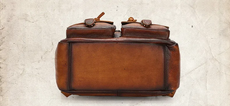 Bottom Display of Woosir Multi-pocket Leather Backpack