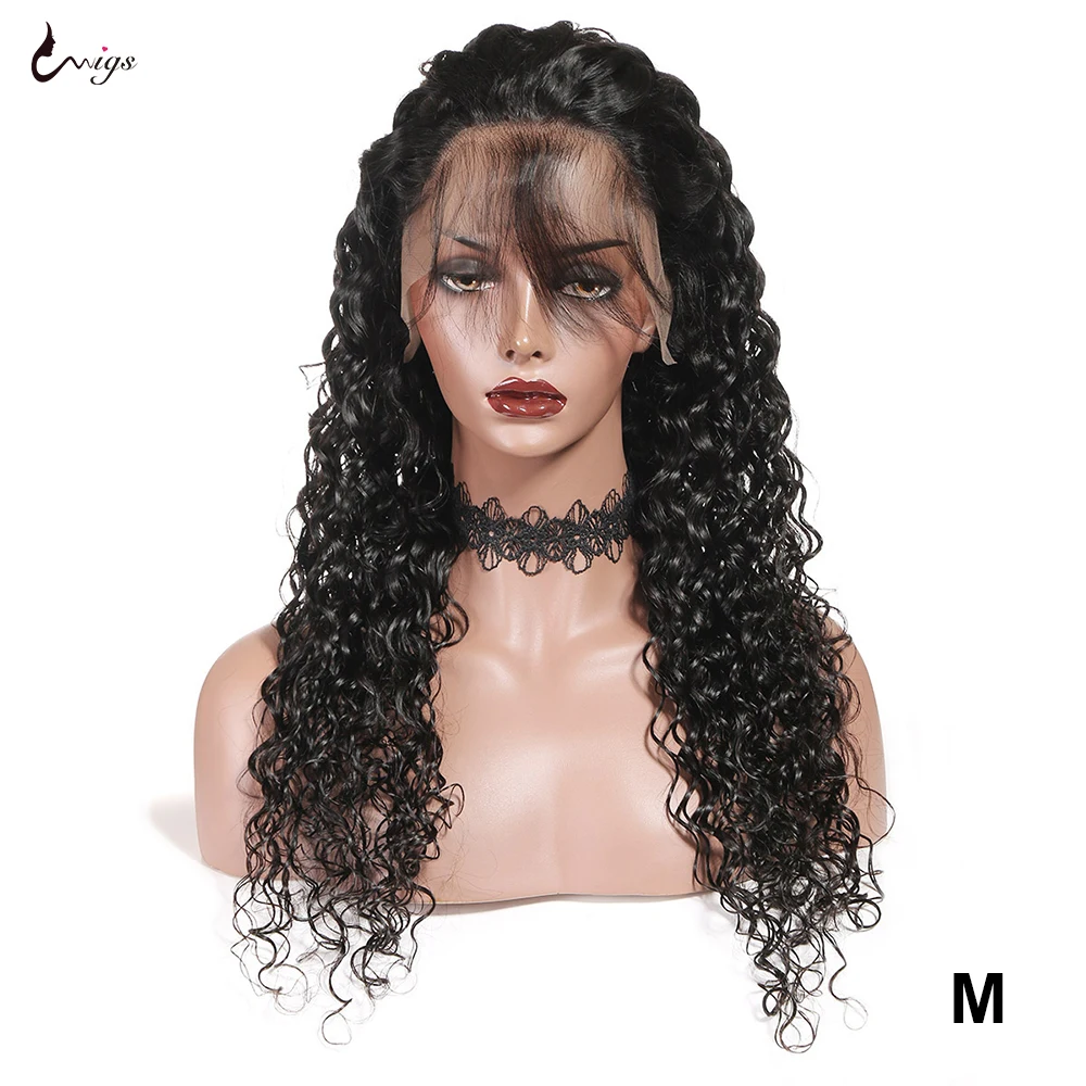 Onda de Água Frente do Laço Perucas de Cabelo Humano para Preto Uwigs Feminino Laço Frontal Peruca Brasileira Remy Cabelo Encaracolado Humano 13x4 1 Pacotes com 34 com fecho