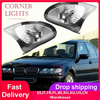 

2Pcs Clear Lens Car Front Turn Signal Lamp Indicator Side Corner Light Frame Without Bulb For BMW 3 Series E46 Sedan 325i