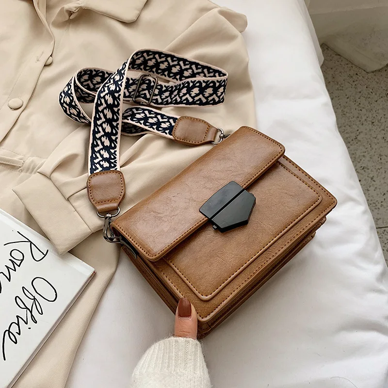 Instagram Super Hot Bag Women 2020 Trend New Retro Versatile Bag With Wide Shoulder Strap Small Square Bag Casual Single Messeng Top Handle Bags Aliexpress