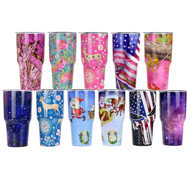 

Christmas Tumbler 30 oz Stainless Steel Travel Mugs Santa Claus Vacuum Insulated Double Wall Cup with Lid