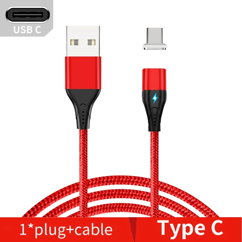 NOHON Магнитный кабель Micro usb type C Магнитный USB кабель передачи данных для быстрой зарядки для iPhone XS MAS X XR 8 7 6 6S магнит зарядное устройство для телефона - Цвет: Red for Type C