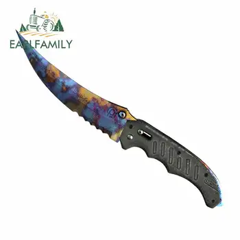 

EARLFAMILY 13cm x 11.2cm for CSGO Skin Flip Knife Case Hardened Camper Car Stickers Fashion 3D Decal Scratch-proof Decoration