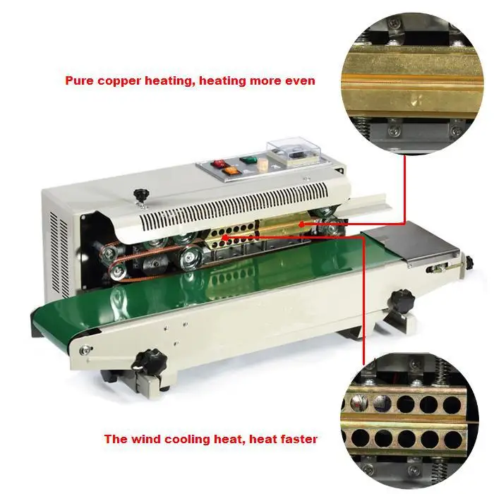 

Plastic Bag Soild Ink Continuous Band Sealer, Automatic film sealing machine, Sealing Machine