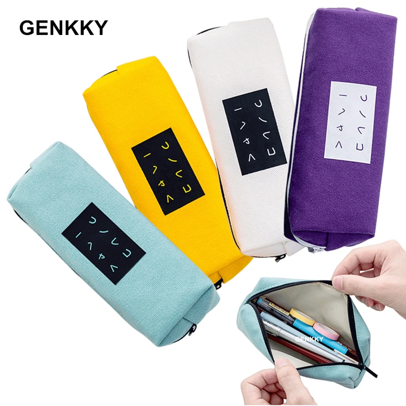 Large Capacity Canvas Pencil school Pencil Cases Bags Creative Cute Pen Box Pouch Case Office School Stationary Supplies