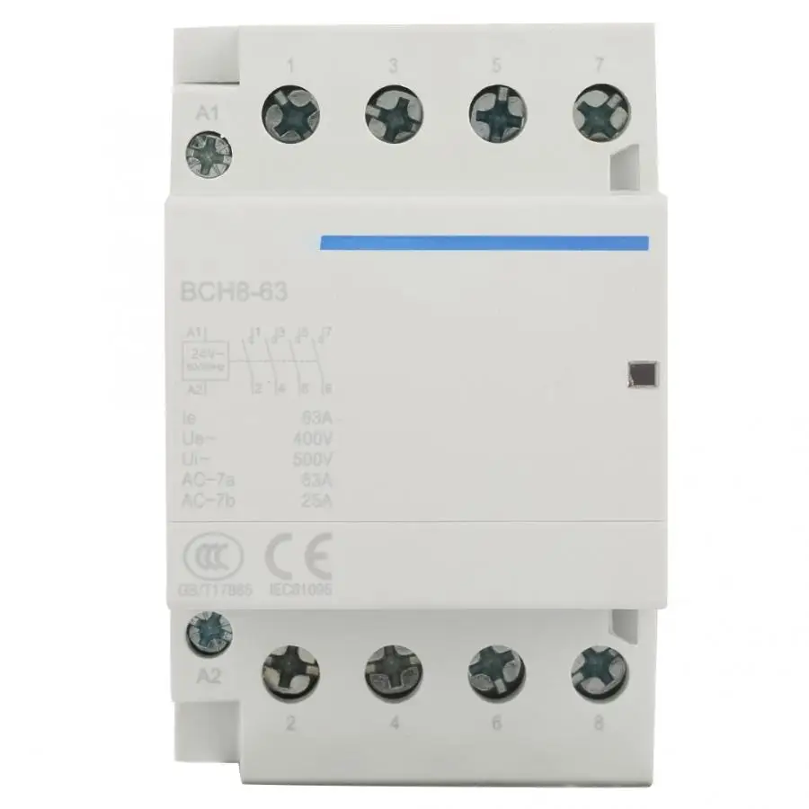 2NO2NC AC контактор для дома 4P 63A 24/230V 50/60Hz для Хо Применение Rail AC контактор для дома