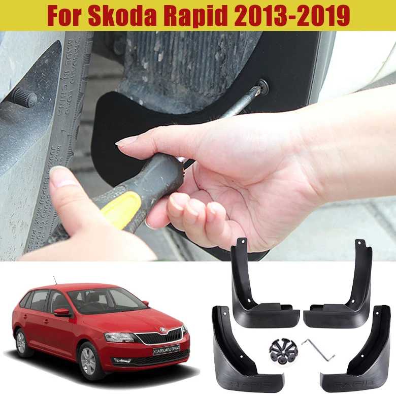 Брызговик крыло грязи брызговик ЛОСКУТ аксессуары для Skoda Rapid 2013 2014 2015 2016 2017 2018 2019 Spaceback хэтчбек|Грязезащита| |