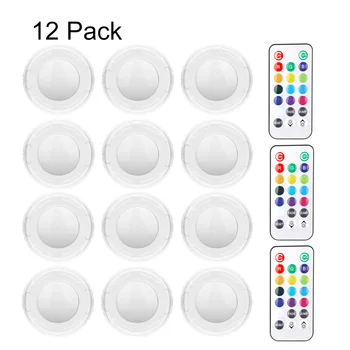 

Remote Wireless Dimmable Touch Sensor LED Under Kitchen Cabinets Lights LED Puck Lights for Close Wardrobe Home Decor Night Lamp
