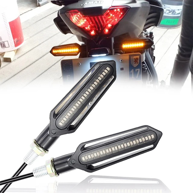 Clignotants LED pour motos, feu arrière, clignotant à eau courante