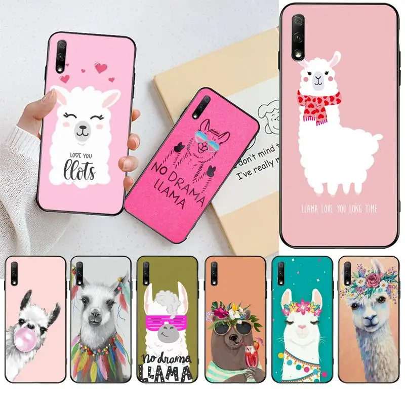 CUTEWANAN Lama Llama Alpacas Newly Arrived Black Cell Phone Case for Huawei Honor 20 10 9 8 8x 8c 9x 7c 7a Lite view pro | Мобильные