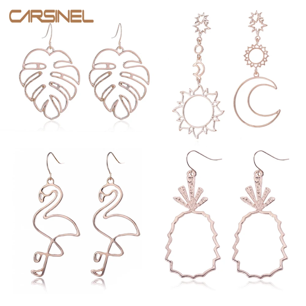 CARSINEL модный бренд 4 пары/набор цвета розового золота серьги геометрической формы