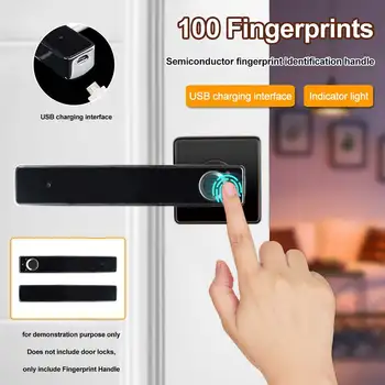 

Smart FPC Fingerprint Handle Lock Fingerprint Keyless Electronic Door Locks Key Zinc Alloy Indoor Bedroom 100 Fingerprints