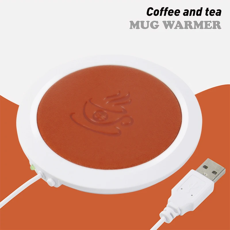 USB Грелка коврик теплая чашка коврик нагревательное устройство офисный Кофе Чай грелка коврик стол PU термостойкая электрическая изоляция подставка