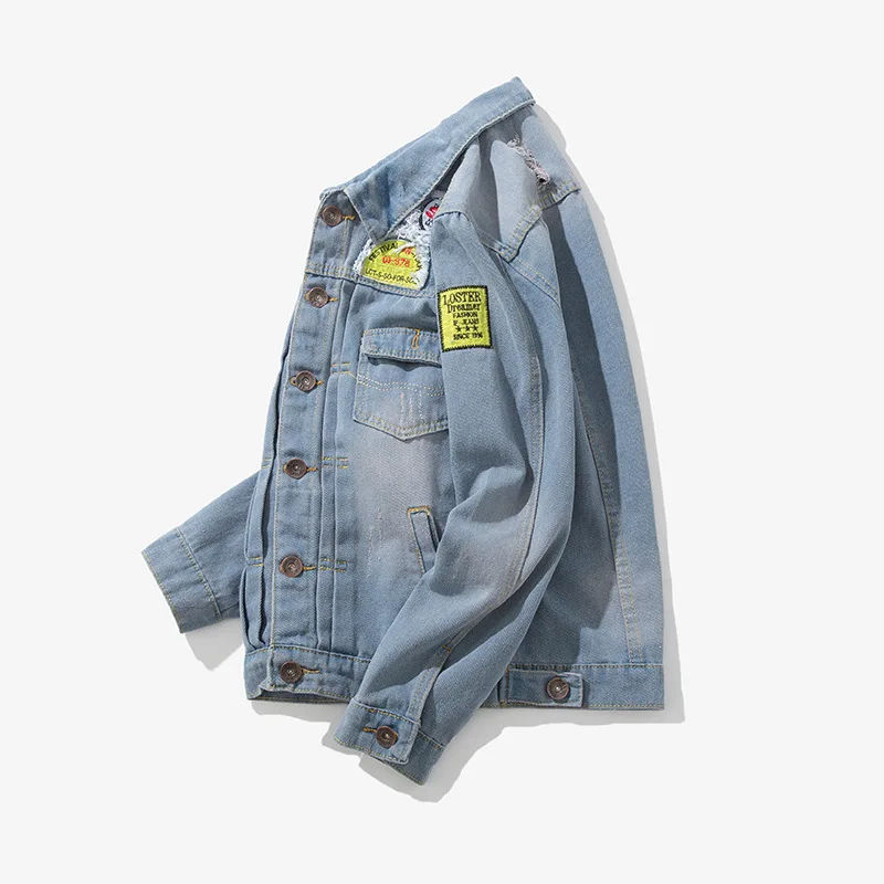 

Plus-sized Fat Men Cowboy Jacket Men's Spring Men's Denim Coat JA