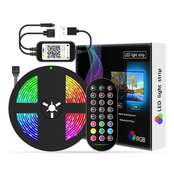 

5M LED Strips Lights Bluetooth With 24 Keys Iuces RGB 5050 SMD Flexible TV music rhythm light belt setfor Bedroom DIY Decoration
