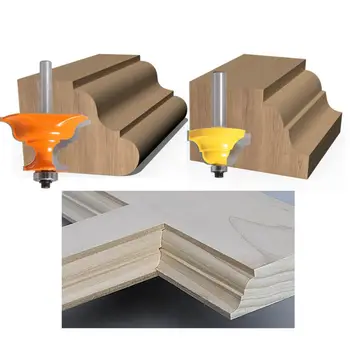 

2pcs 8mm Shank Roman Ogee Edge Forming Pedestal Router Bit Picture Frame Cutter 649E