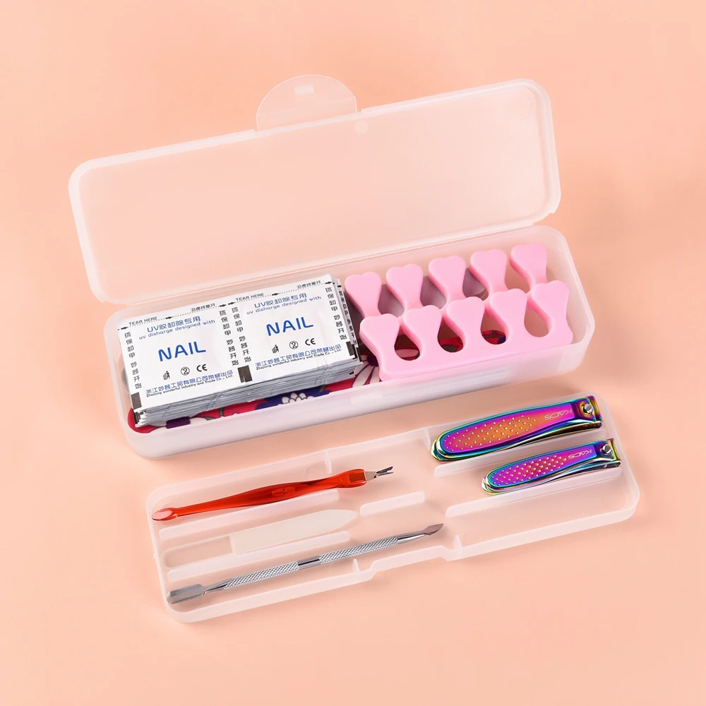 1pc Nail Storage Box Nails Art Organizer Double Layers Manicure Case