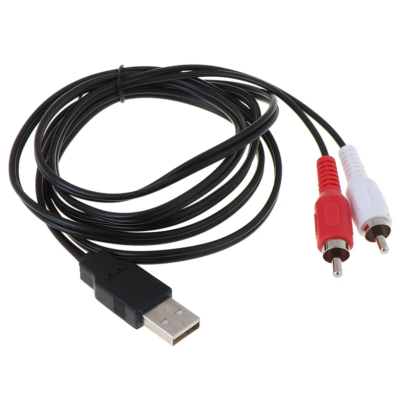Высококачественный двойной 1,5 м RCA штекер к USB Мужской композитный адаптер Аудио Видео кабель для передачи данных