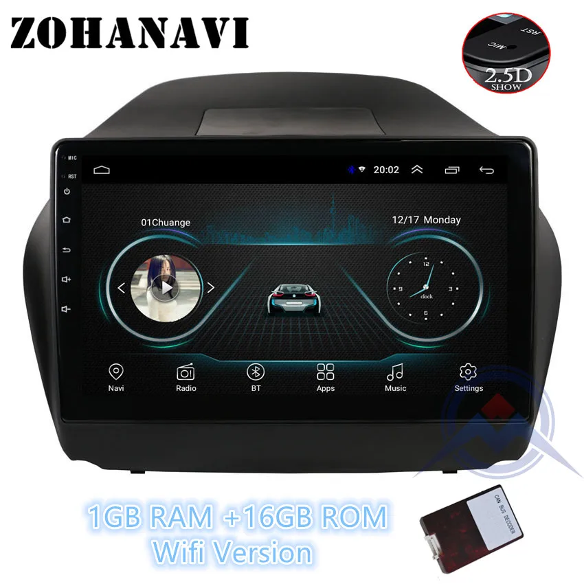 1G 16G Canbus Box ZOHANAVI 10,2 дюймов Android 9,0 автомобильный dvd-плеер для hyundai Tucson IX35 2011- автомобильный Радио Аудио с картами - Цвет: 1G 16G Canbus Box