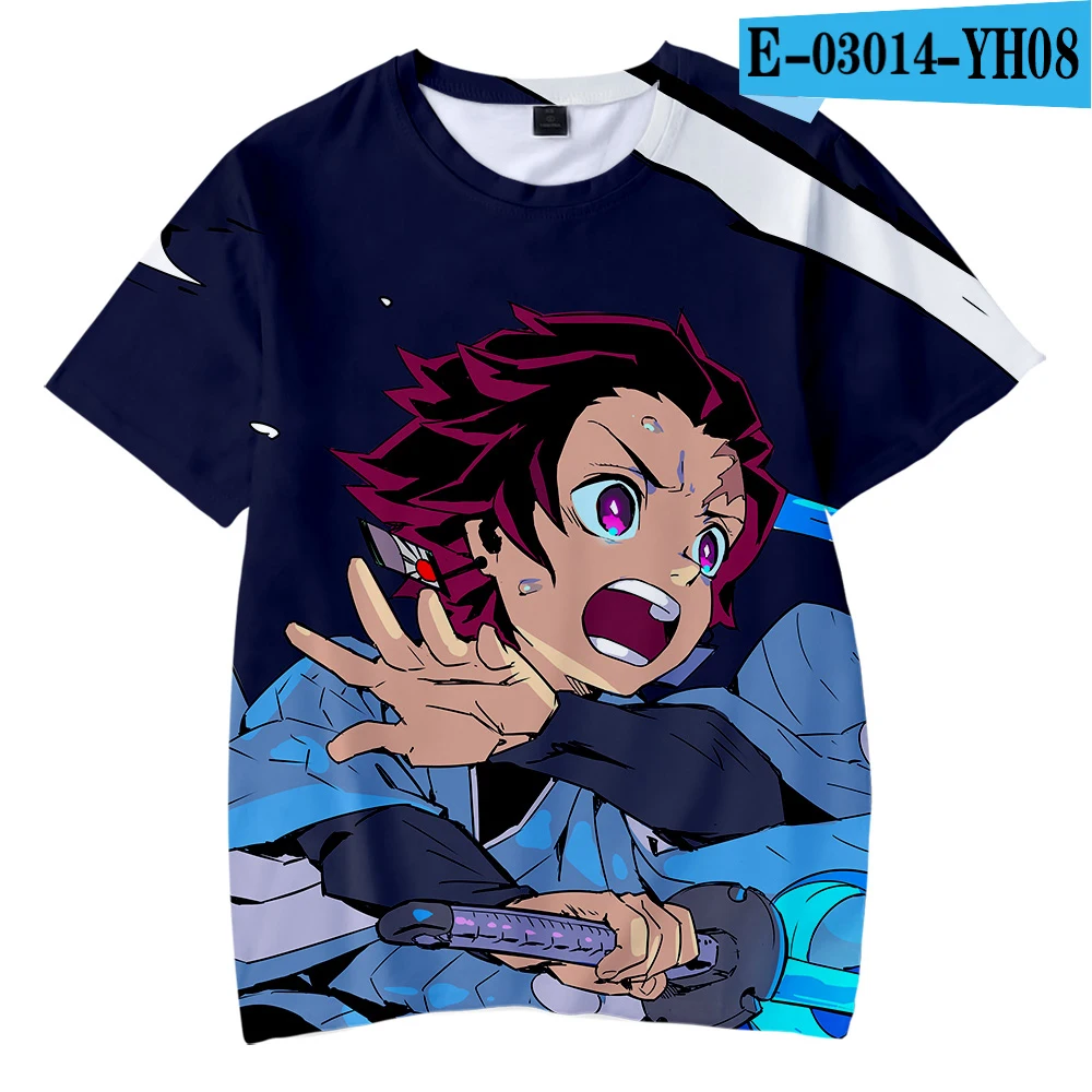 Толстовка с героями мультфильмов «Демон»: Kimetsu no Yaiba 3D футболка для детей, летняя крутая футболка для мальчиков и девочек, высококачественный хип-хоп, удобная футболка - Цвет: 3D