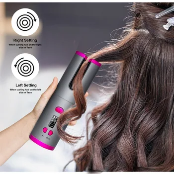 

Cordless Automatic Hair Curler iron wireless Curling Iron USB Rechargeable Air Curler for Curls Waves LCD Display Ceramic Curly