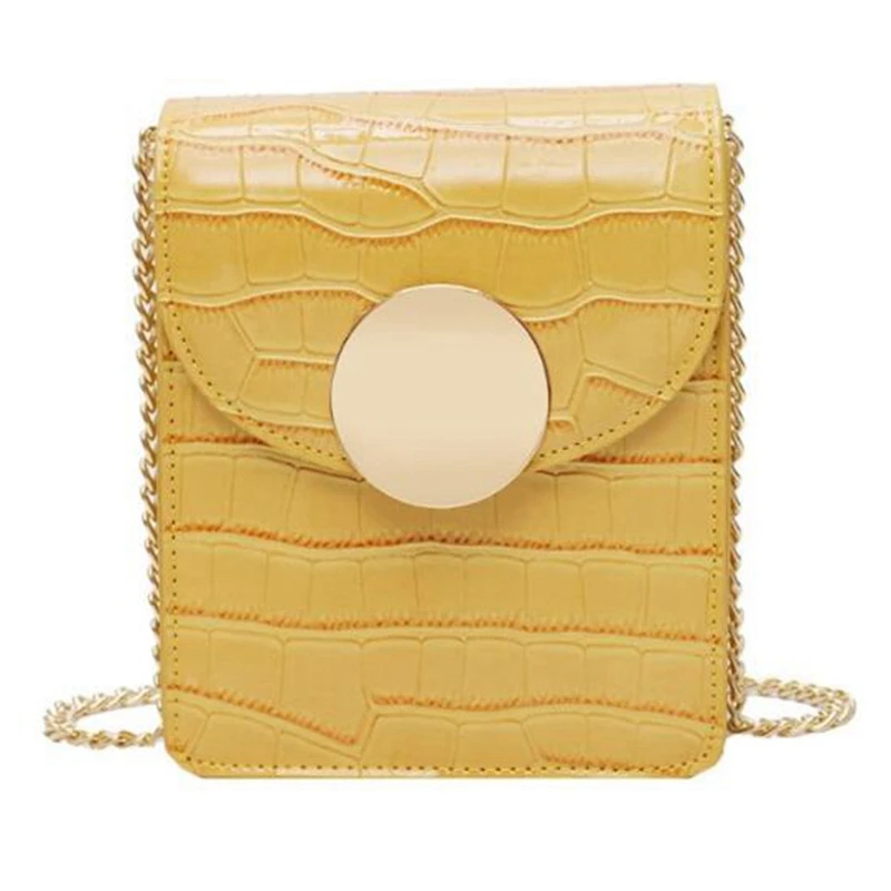 

Crocodile Leather Bag Ladies Shoulder Chain Mini Messenger Bag Summer Mobile Phone Bag Grain Random