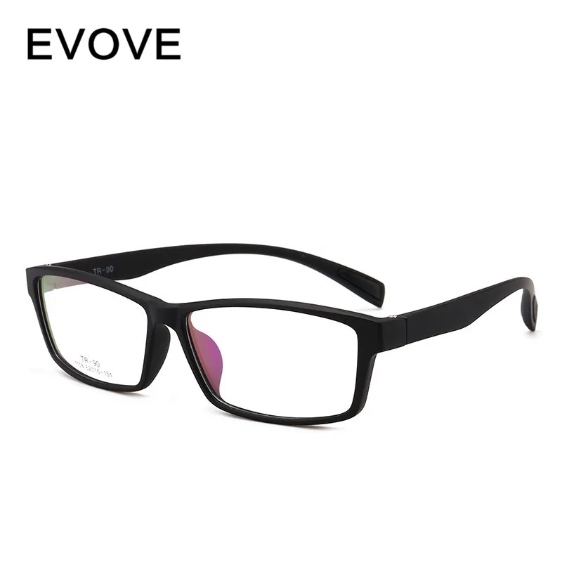 Evove TR90, оправа для очков, мужские, 153 мм., спортивные, большие, мужские очки, широкие, толстые, для лица, по рецепту, фотохромные, прогрессивные - Цвет оправы: matte black