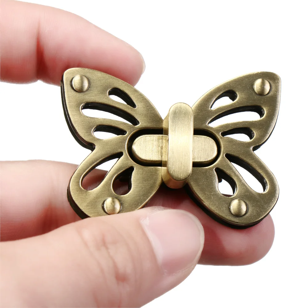 1Pcs Metal Bee/Butterfly Shape Turn Lock Retro Fashion Bag Clasp Hardware Buckle for DIY Leather Crafts Handbag Purse Accessory