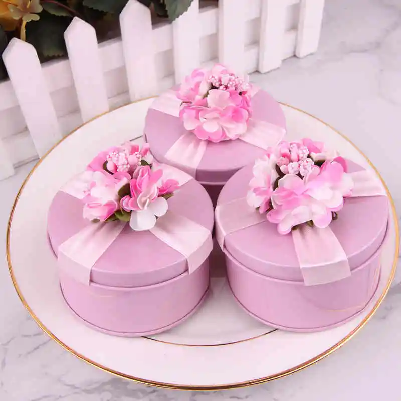 pink 30 шт. романтическая Европейская Цветочная Свадебная коробочка для сладостей поставки Оловянная коробка - Цвет: pink
