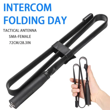 

1pc 72cm Antenna SMA Female Foldable Dual VHF/UHF 144/430Mhz Walkie Talkie For Baofeng UV-5R UV-82 Two Way Radio