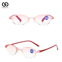 Без оправы, со стразами, обрезное стекло для чтения es+ 1,0+ 1,50+ 2,0+ 2,50+ 3,0+ 4,0+ для мужчин и женщин, для пожилых людей, антиголубое стекло для чтения