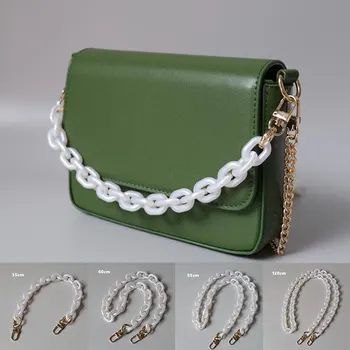 

New 1PC 35cm DIY Fashion Colorful Detachable Acrylic Chain Handle Fish Bone Plastic Strap Shoulder Bags Accessories For Women