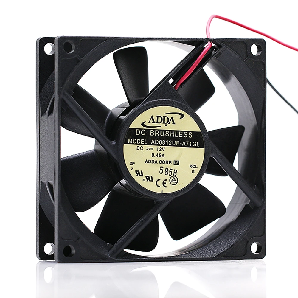 

For Adda AD0812UB-A71GL 8025 80X80X25MM DC 12V 0.45A Max Airflow Rate Inverter Cooling Wind Fan 8CM