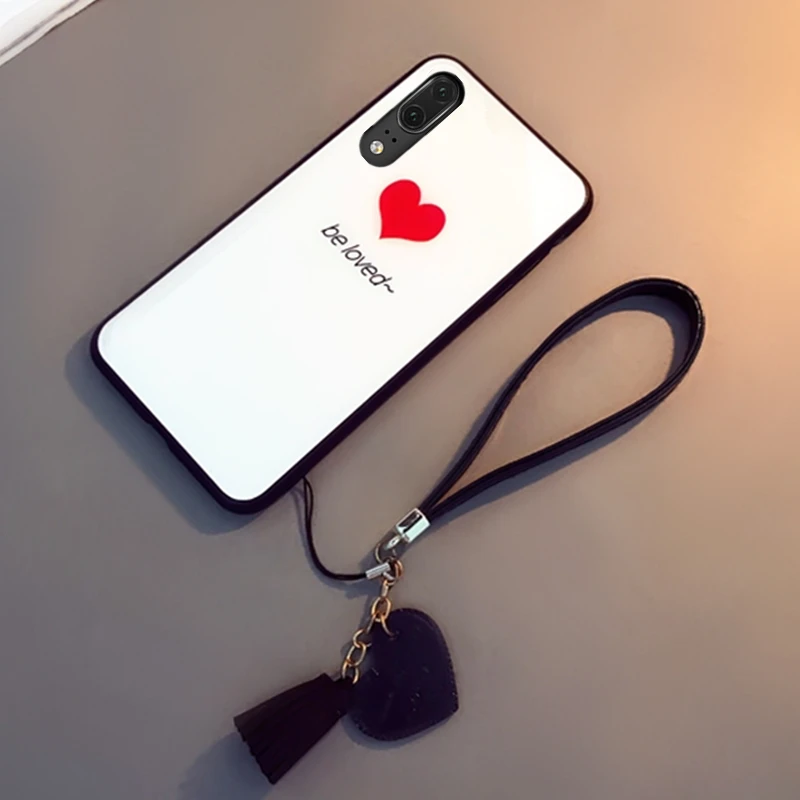 WHITE Чехол и ремешок для Xiaomi Redmi Note 8 чехол для телефона для Xiaomi Redmi Note 8 7 Pro Роскошный чехол для телефона с сердцем - Цвет: WHITE
