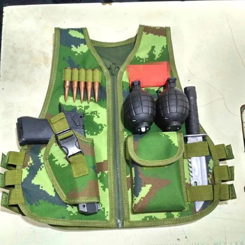 

Children Summer Camping Training Camouflage Tactical Vest Body Armor Kids Outdoor Performance CS War Game Hunting Waistcoat Tops